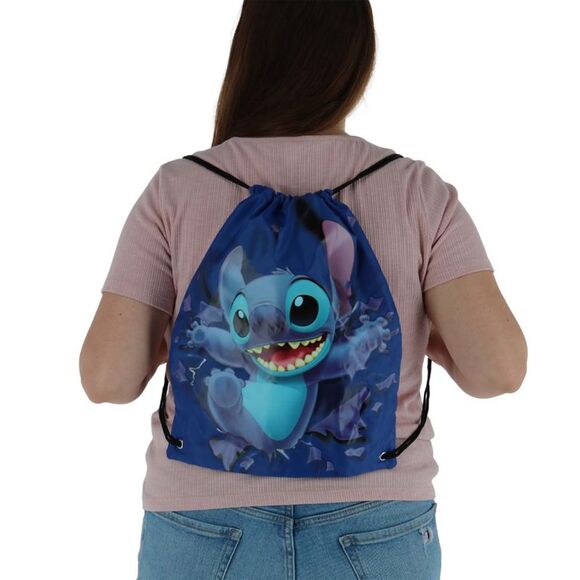 Jerry Leigh Disney Stitch Breaking Free Drawstring Backpack Bag - Picture 5 of 5